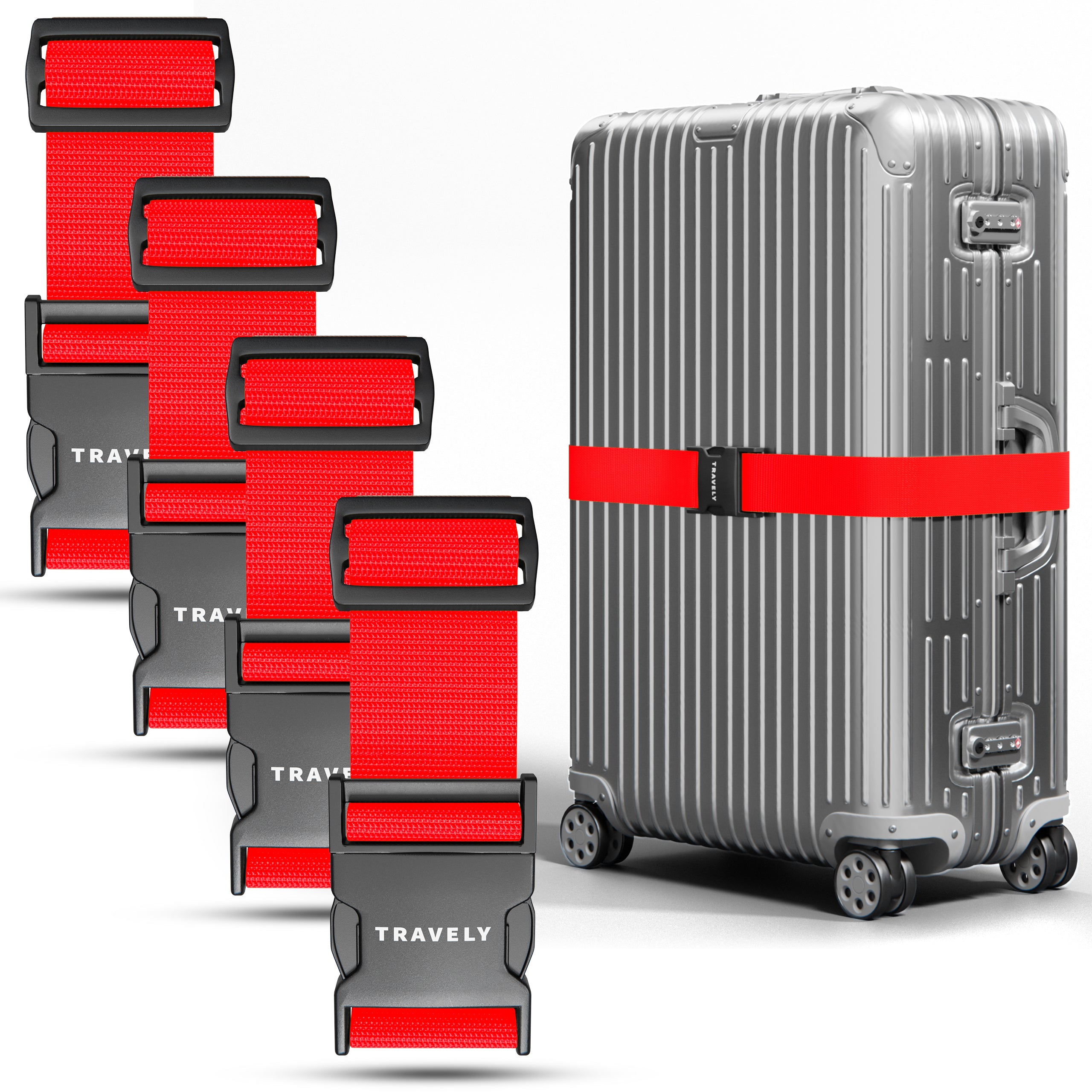 Kofferbänder, einfach verstellbar - 200x5cm