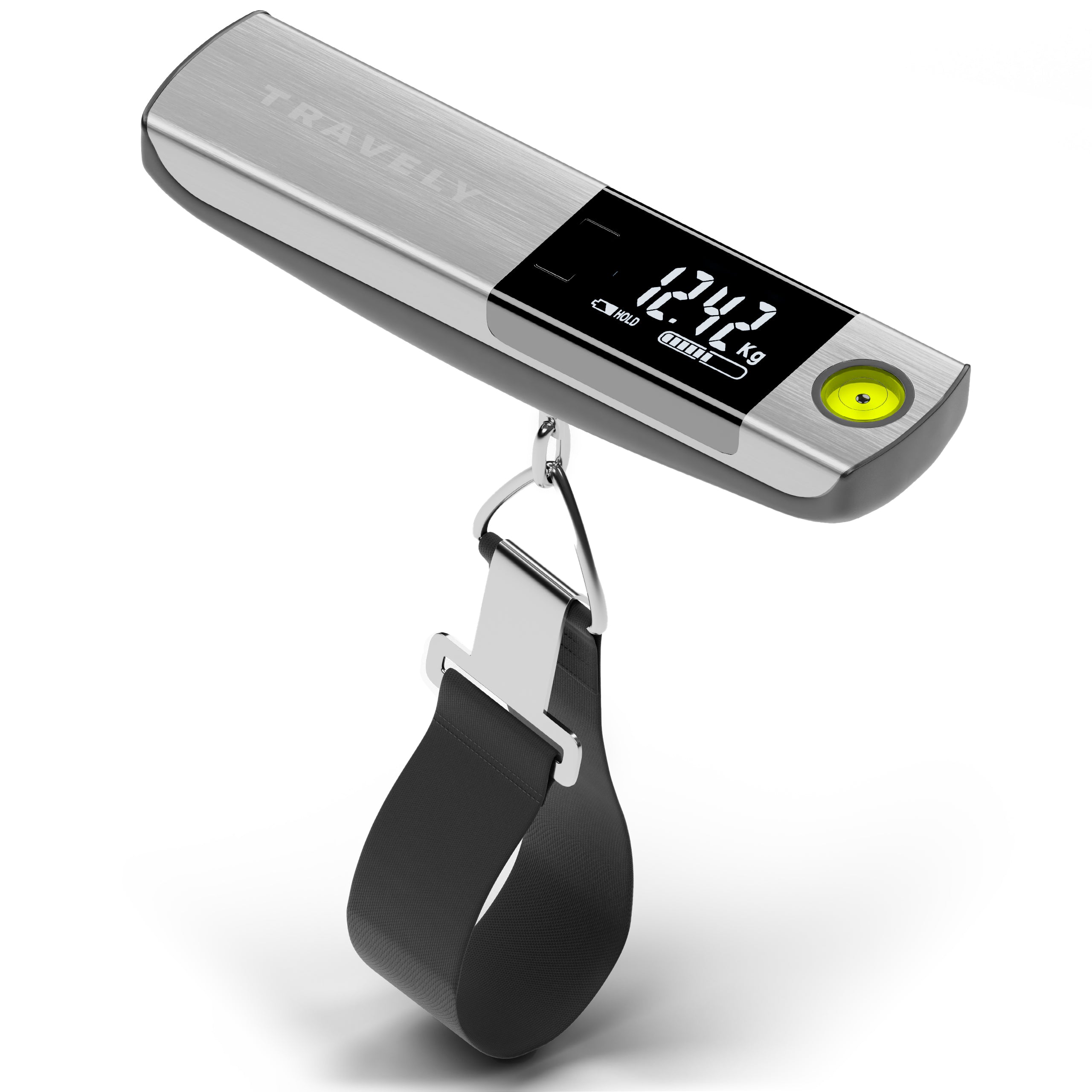 Kofferwaage aus gebürstetem Edelstahl