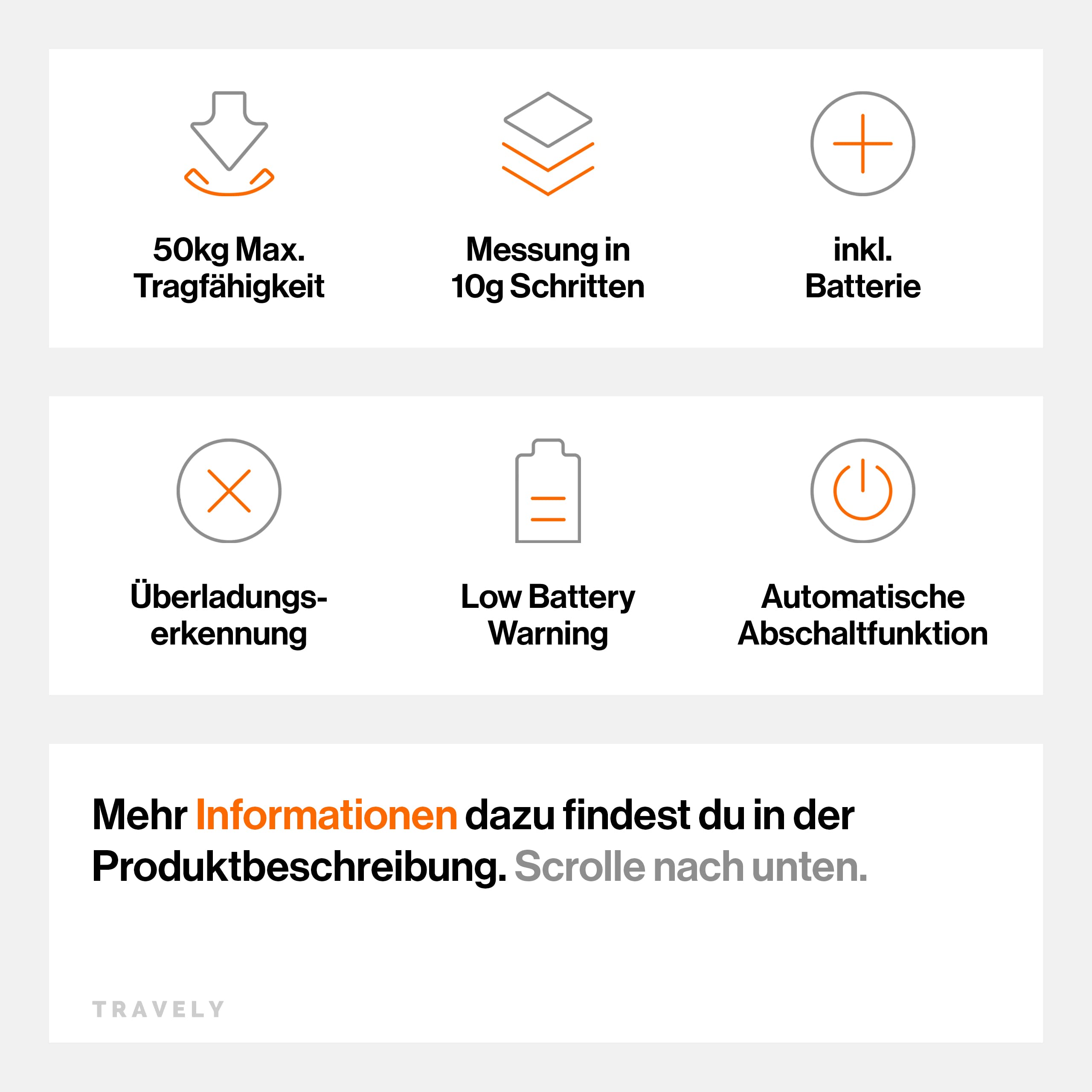 Kofferwaage aus gebürstetem Edelstahl