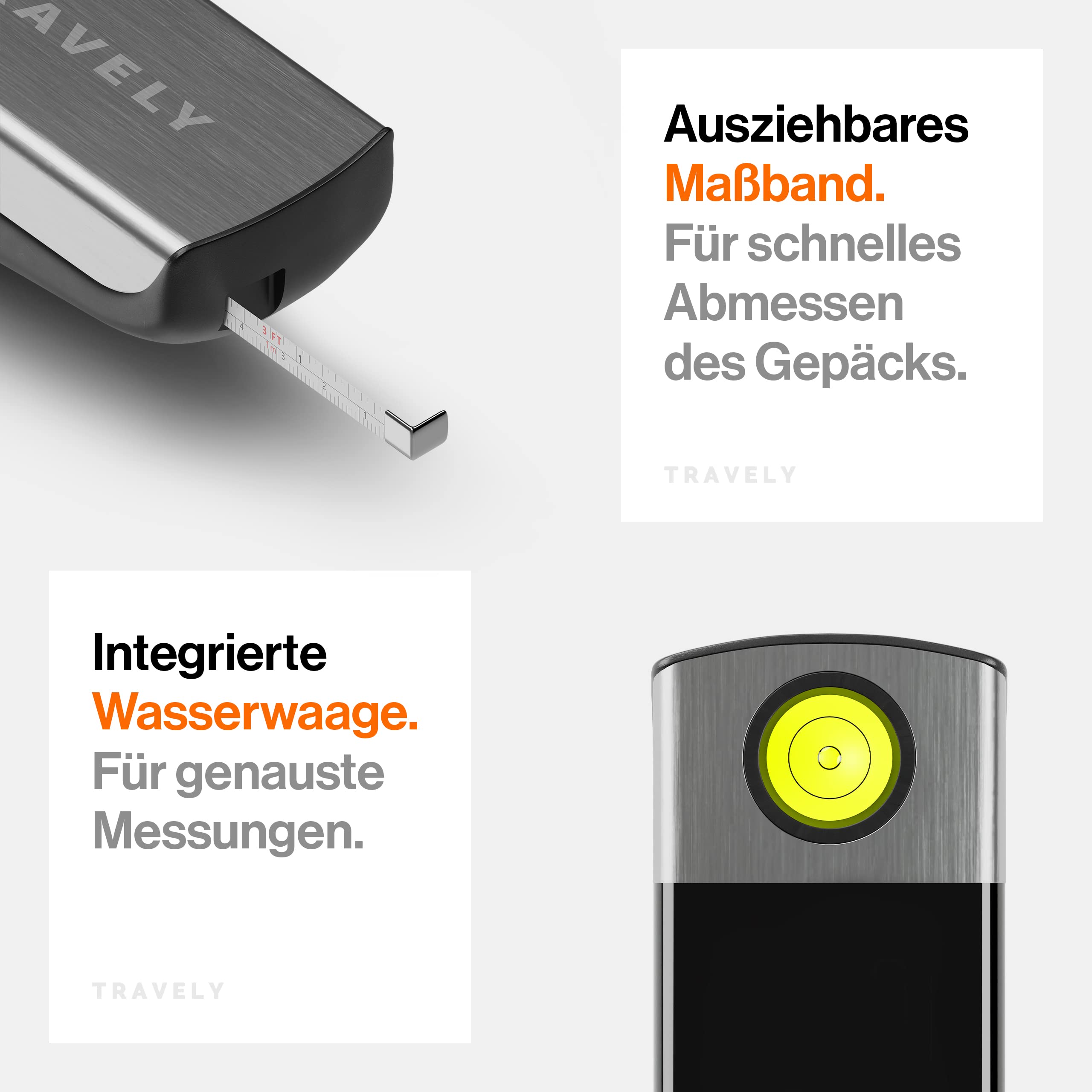 Kofferwaage aus gebürstetem Edelstahl