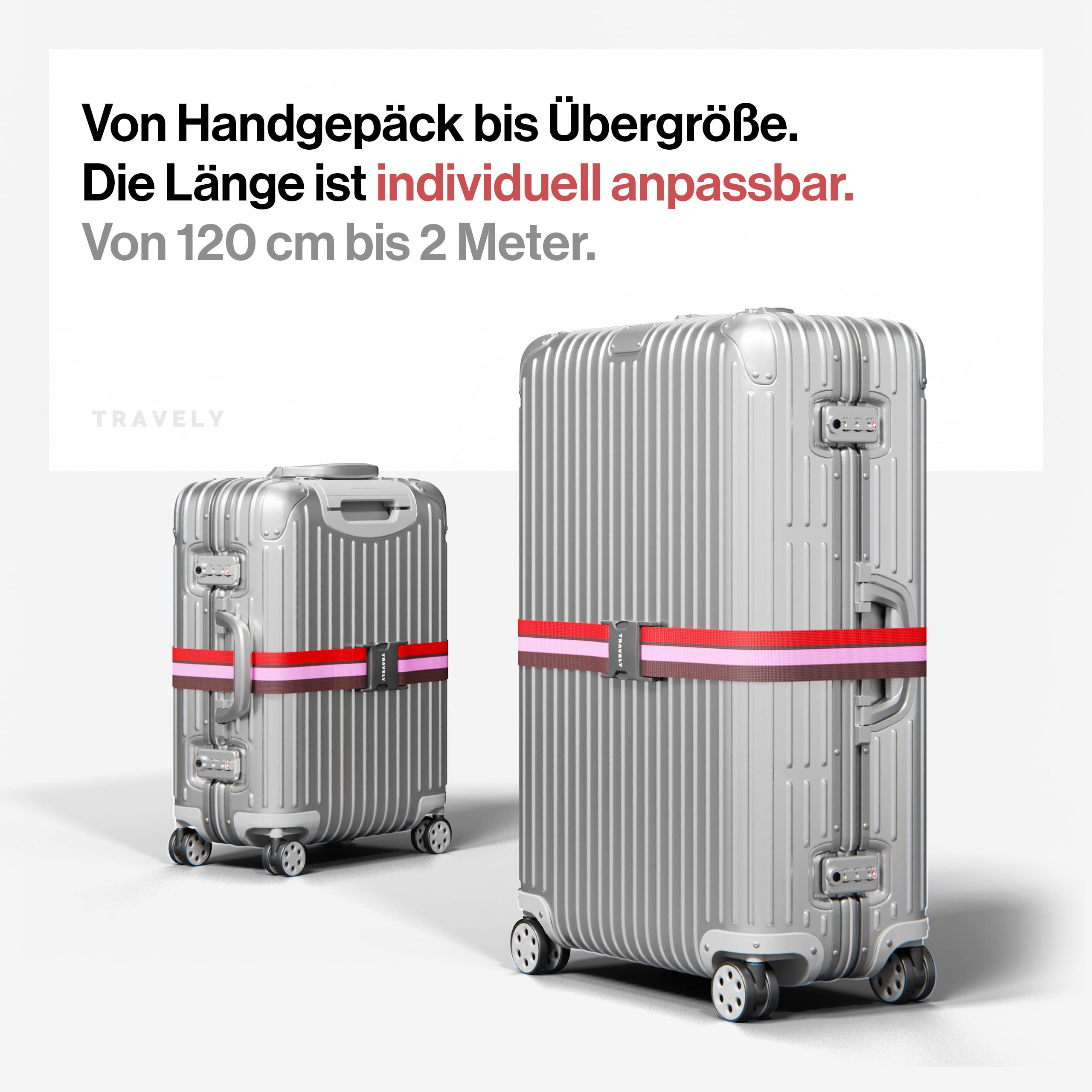 Kofferbänder, einfach verstellbar - 200x5cm