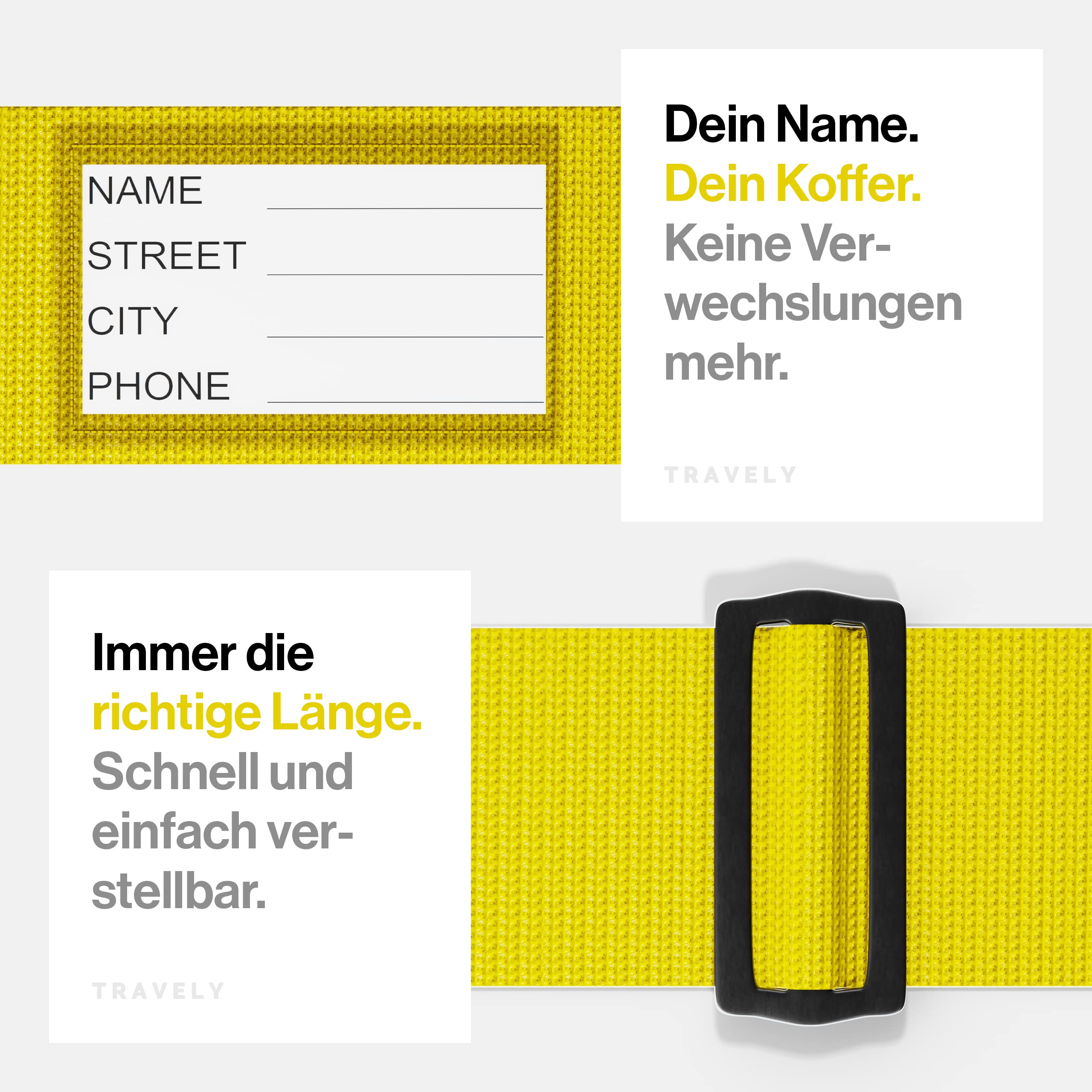 Kofferbänder, einfach verstellbar - 200x5cm