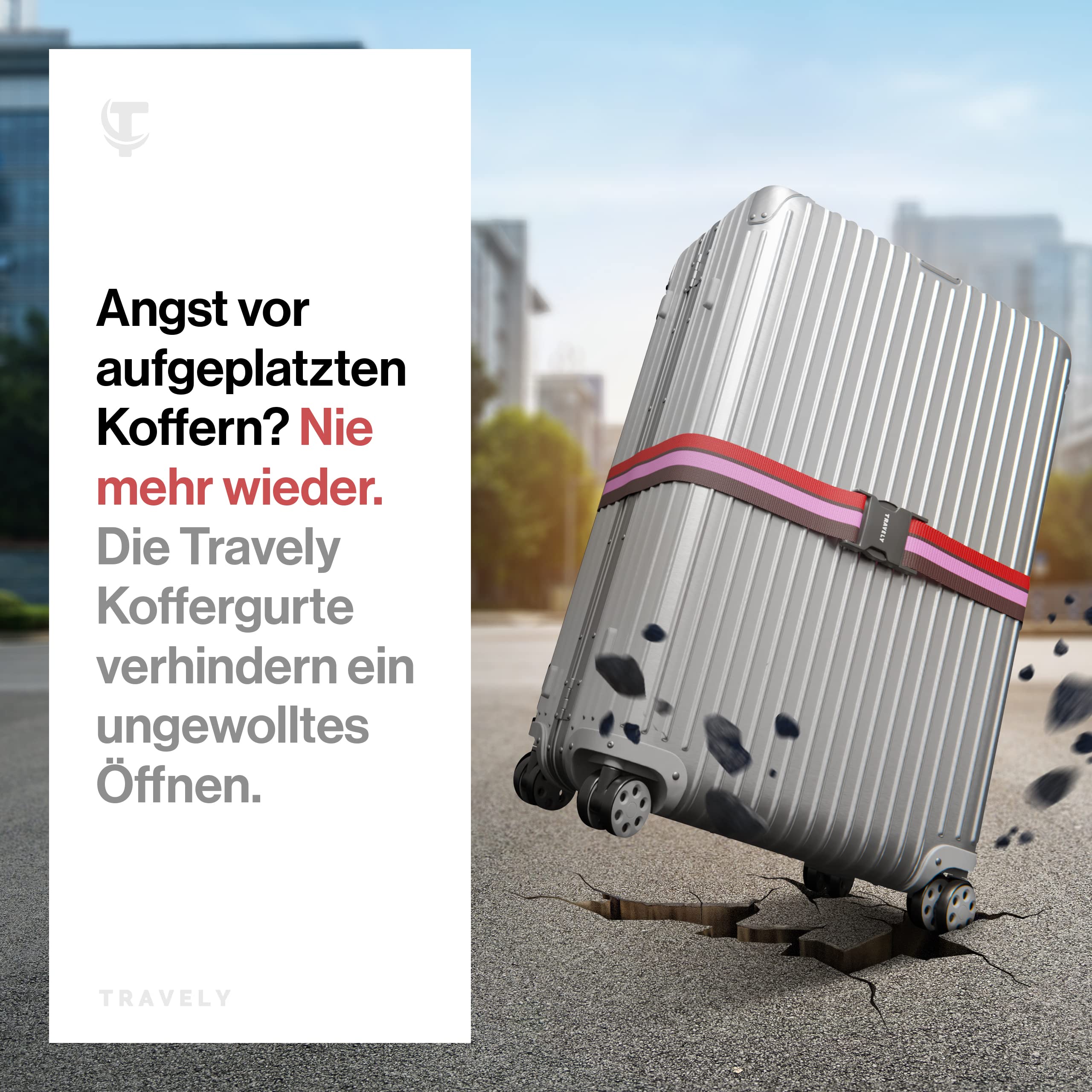 Kofferbänder, einfach verstellbar - 200x5cm