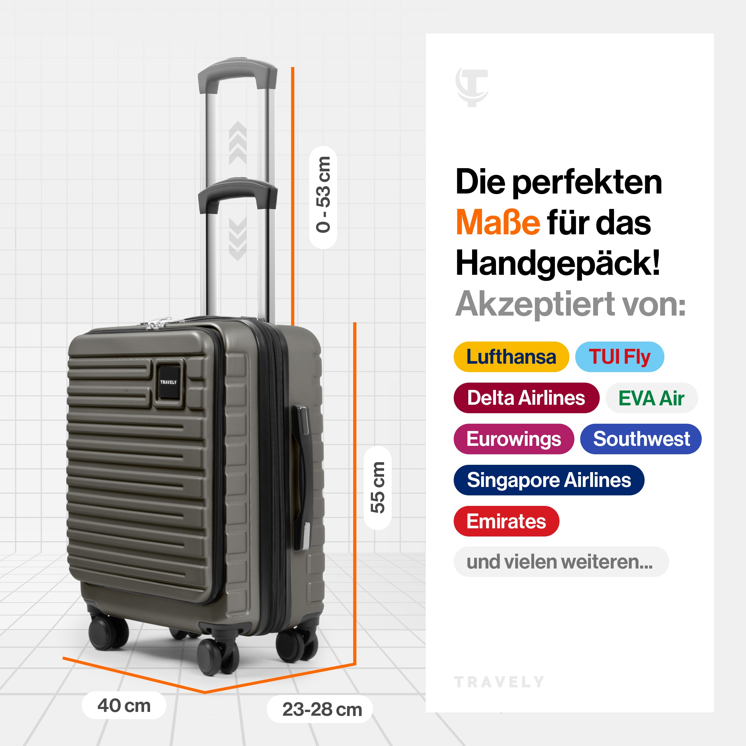 Handgepäck Laptop Koffer M (41-50L)